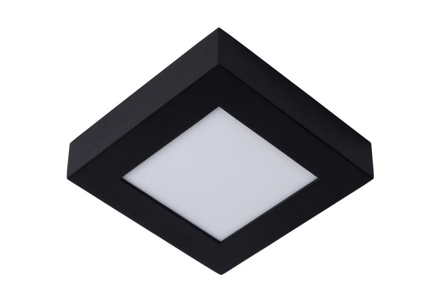 Lucide BRICE-LED - Plafonnière Badkamer - LED Dimb. - 1x15W 3000K - IP44 - Zwart - uit